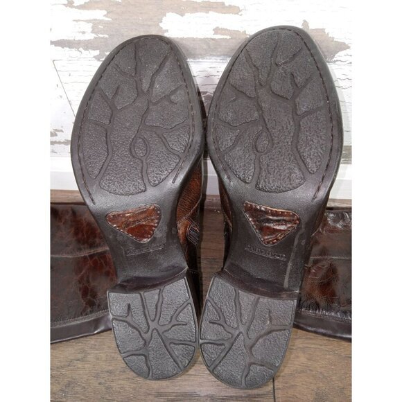 BORN CROWN Roxie Brown Crinkle Leather Tall Boots Size US 6.5 NWOT - Picture 7 of 10